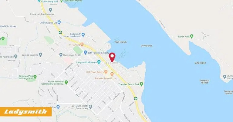 A map of our Ladysmith service area